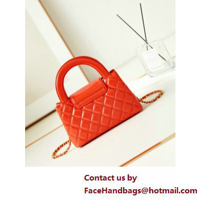 Chanel Shiny Crumpled Calfskin  &  Gold-Tone Metal Mini Shopping Bag AS4416 Orange 2025